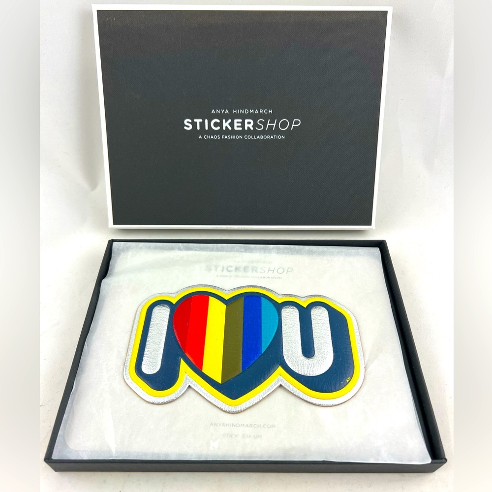 Brand New Anya Hindmarch Giant Leather StickerShop Sticker I❤️U